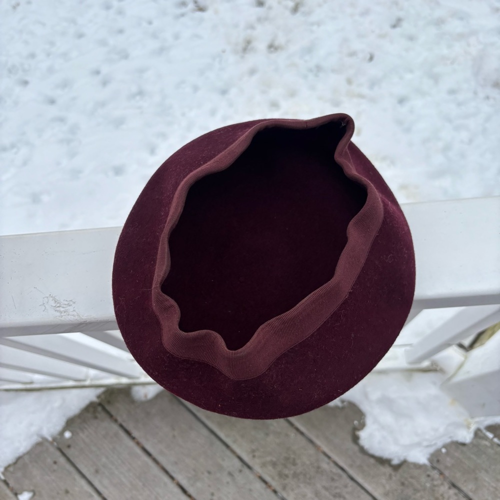 Peruvian Connection Burgundy Wool Structured Bere… - image 6